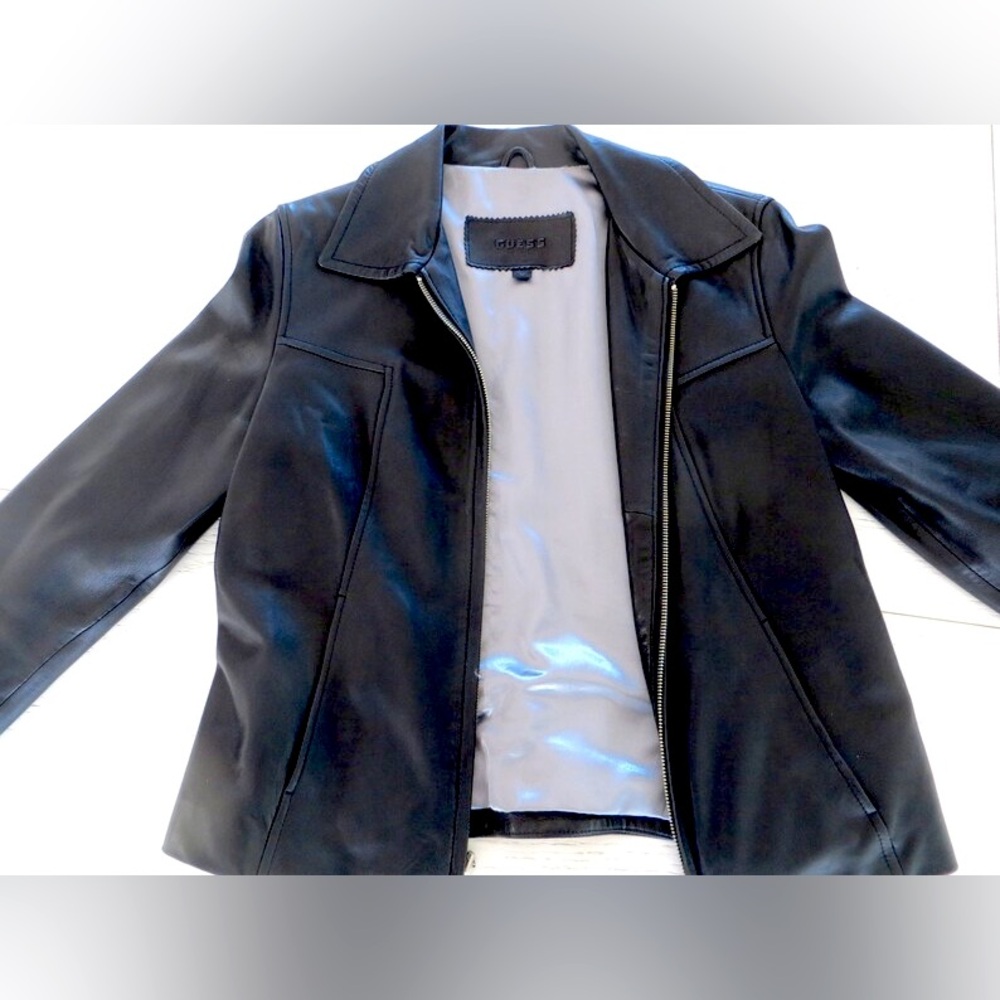 Vintage Guess Genuine Leather Moto Jacket